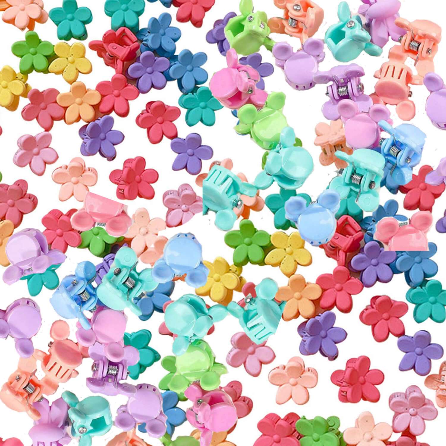 PACK MINI PINCE A CHEVEUX LAPIN MICKEY ETC